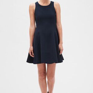 NWT Petite Panel Fit And Flare Dress | Banana Republic Factory | Navy Blue 00P